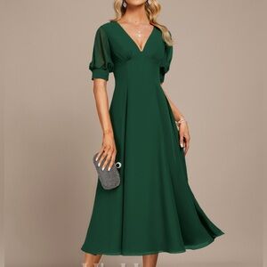 JJs House Deep Green Midi Dress